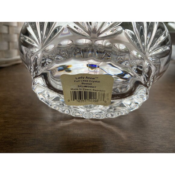 Gorham Lady Anne Basket Full Lead Crystal Crystal 5.25" Tall With Box 835507 - Picture 5 of 11